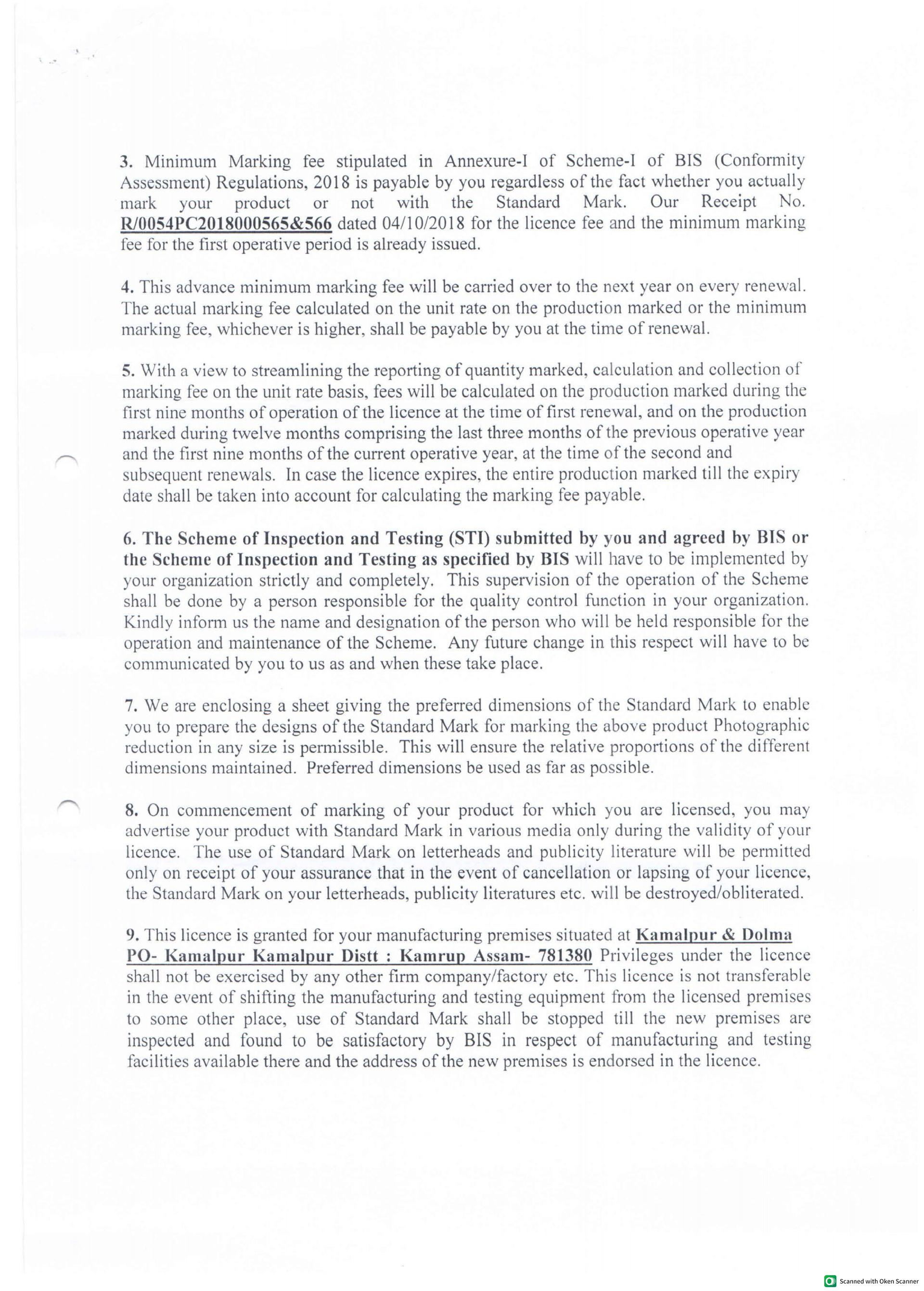 Eco Tech Papers BIS Licence, page 2
